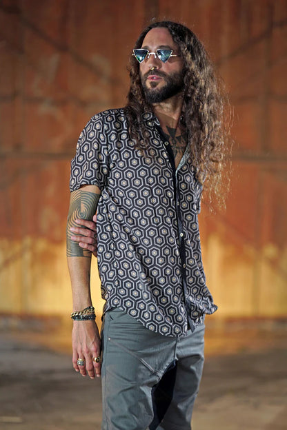 HYPER DIGITAL BEEHIVE Button Shirt