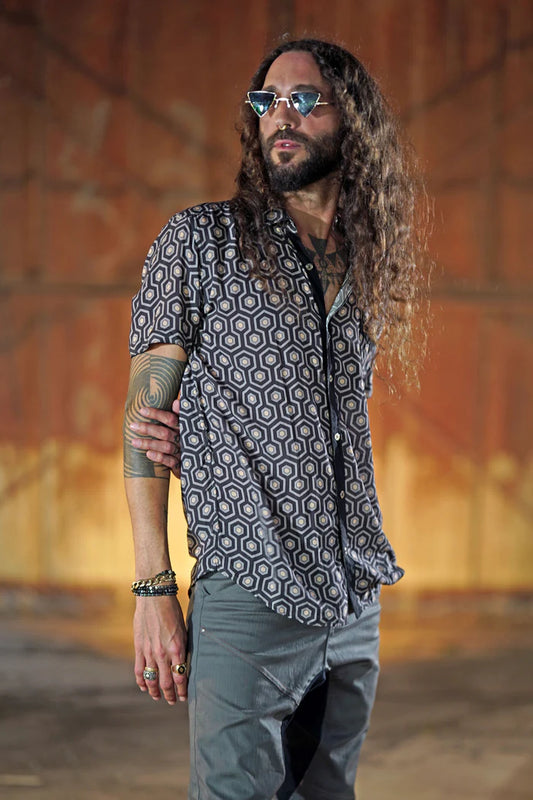 HYPER DIGITAL BEEHIVE Button Shirt