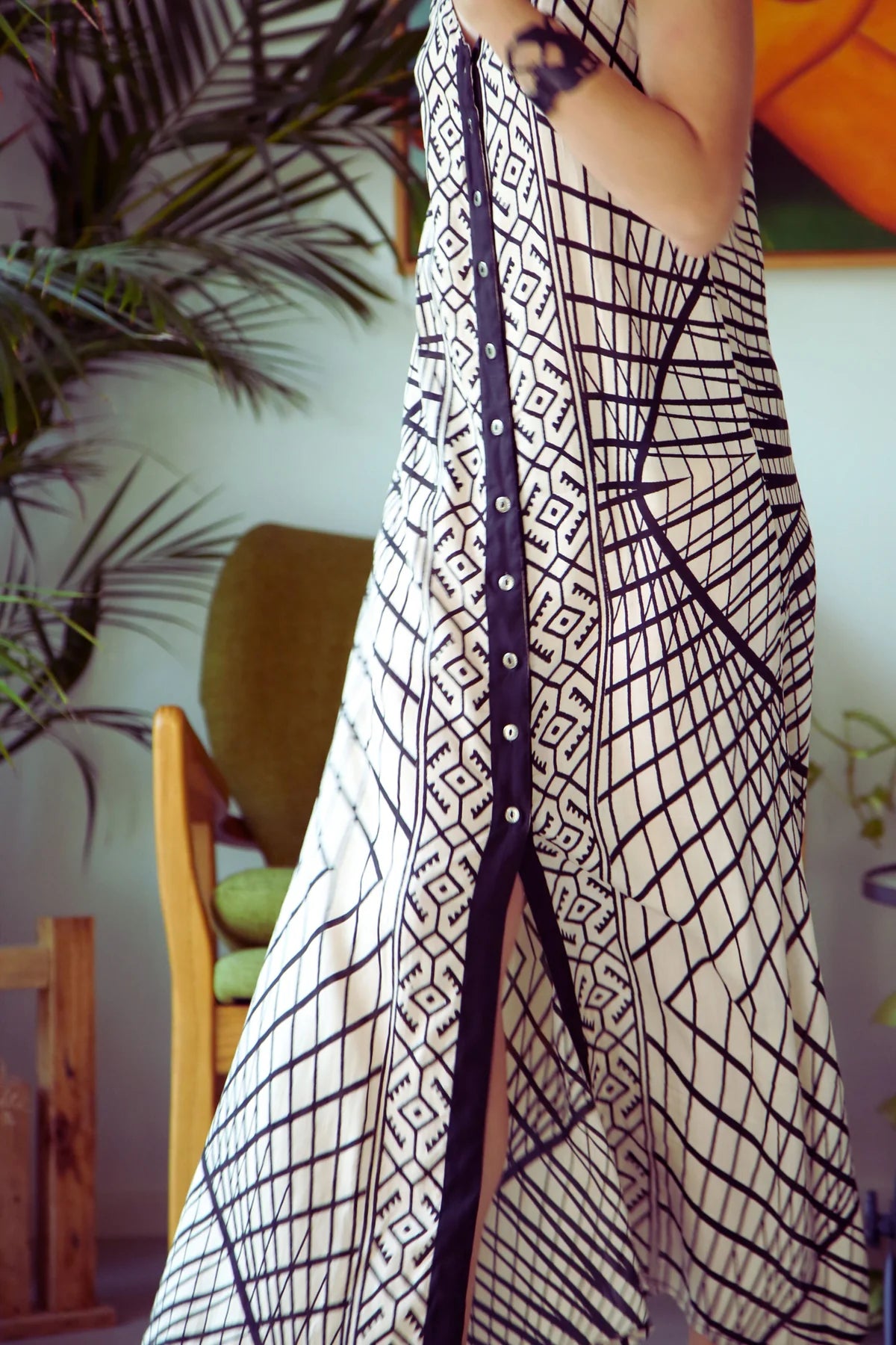 NIKA Maxi Dress In Black & White Print
