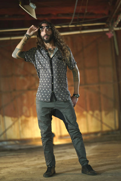 TAZER Long Pants In Grey Silver
