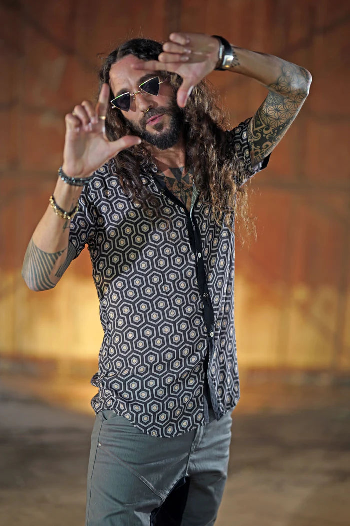 HYPER DIGITAL BEEHIVE Button Shirt