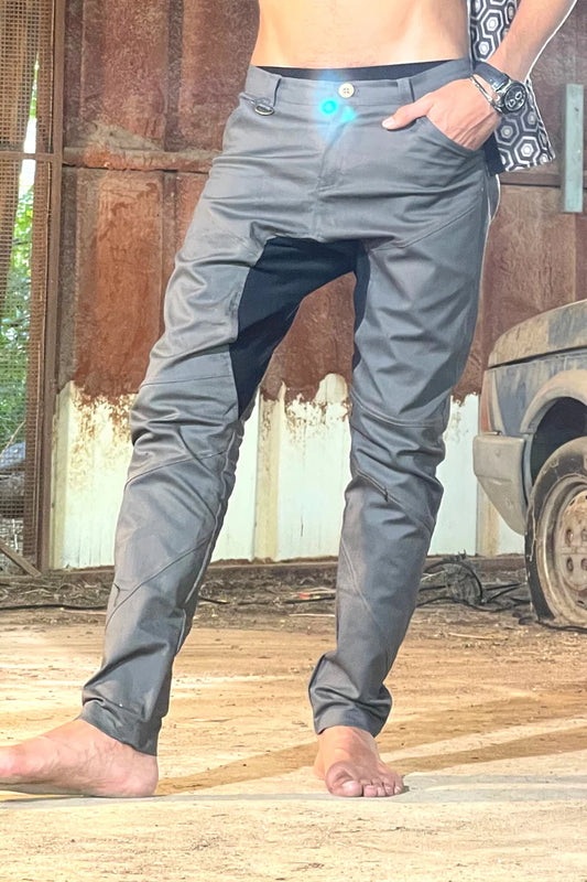 TAZER Long Pants In Grey Silver