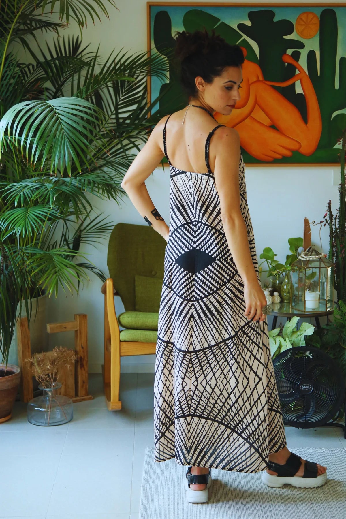NIKA Maxi Dress In Black & White Print