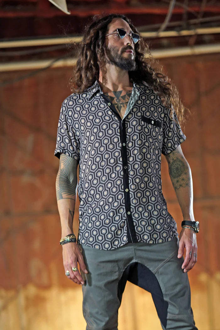 HYPER DIGITAL BEEHIVE Button Shirt