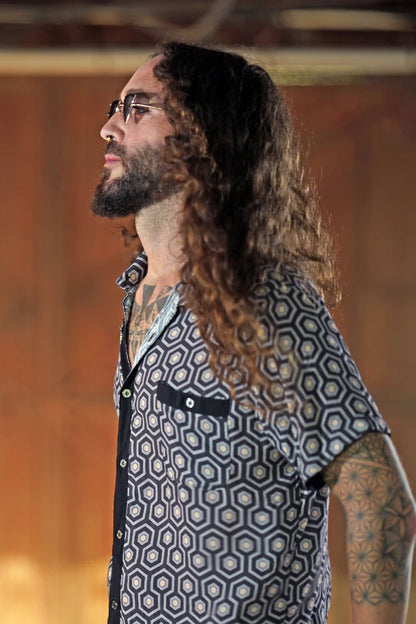 HYPER DIGITAL BEEHIVE Button Shirt