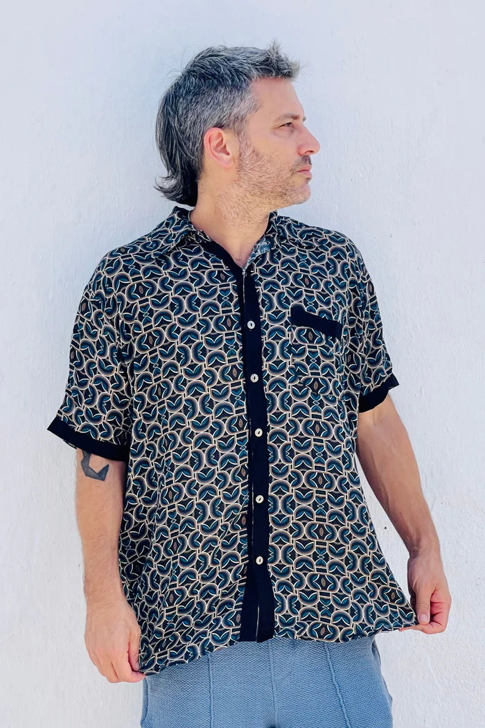 BUTTON UNISEX TUNIC LOOPED Print