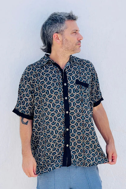 BUTTON UNISEX TUNIC LOOPED Print