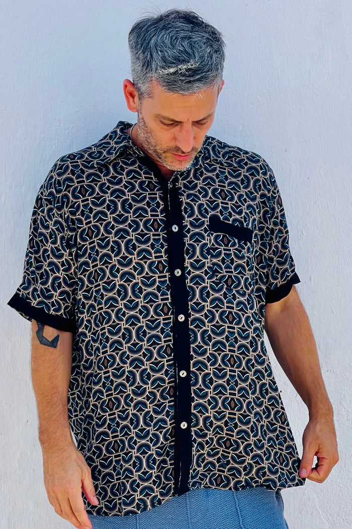 BUTTON UNISEX TUNIC LOOPED Print
