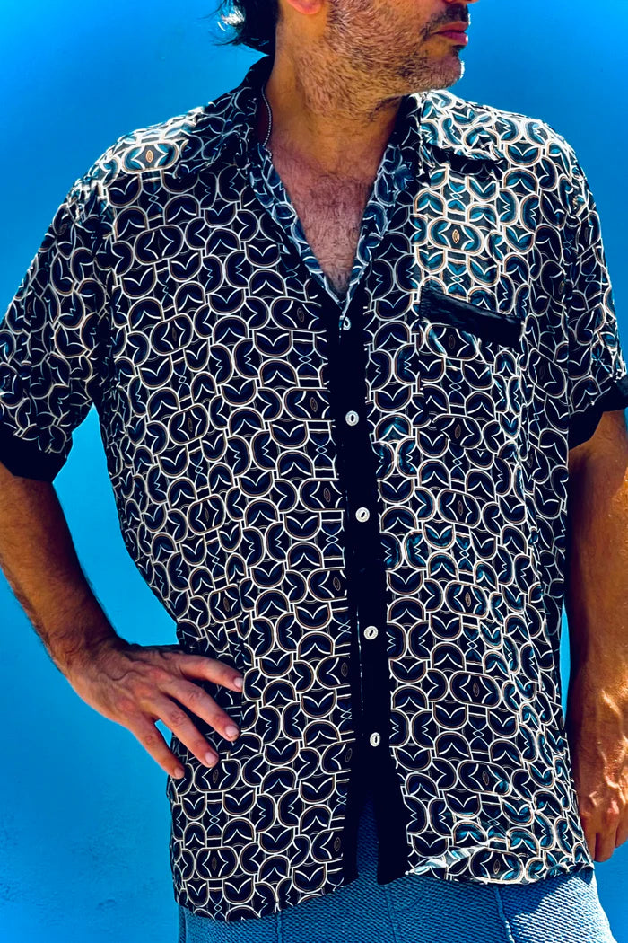 BUTTON UNISEX TUNIC LOOPED Print