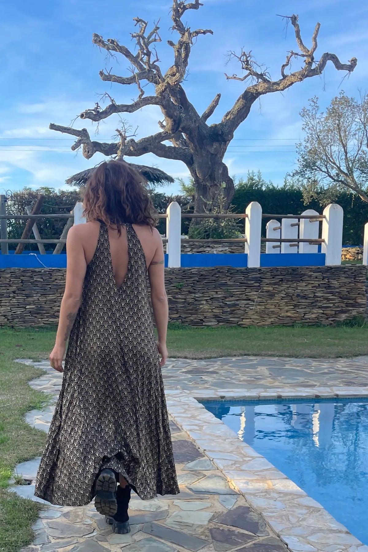 NINA Maxi Dress In Gold Print