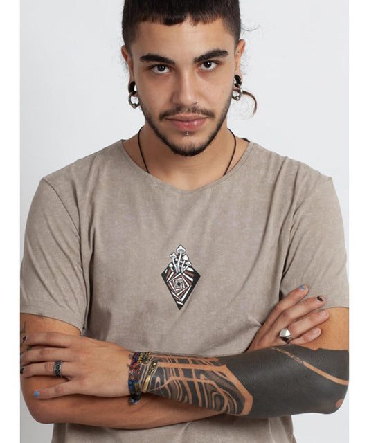 VIBE LAB  T-Shirt In Wash Stone