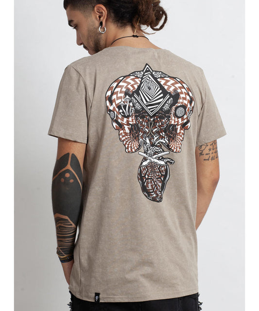 VIBE LAB  T-Shirt In Wash Stone