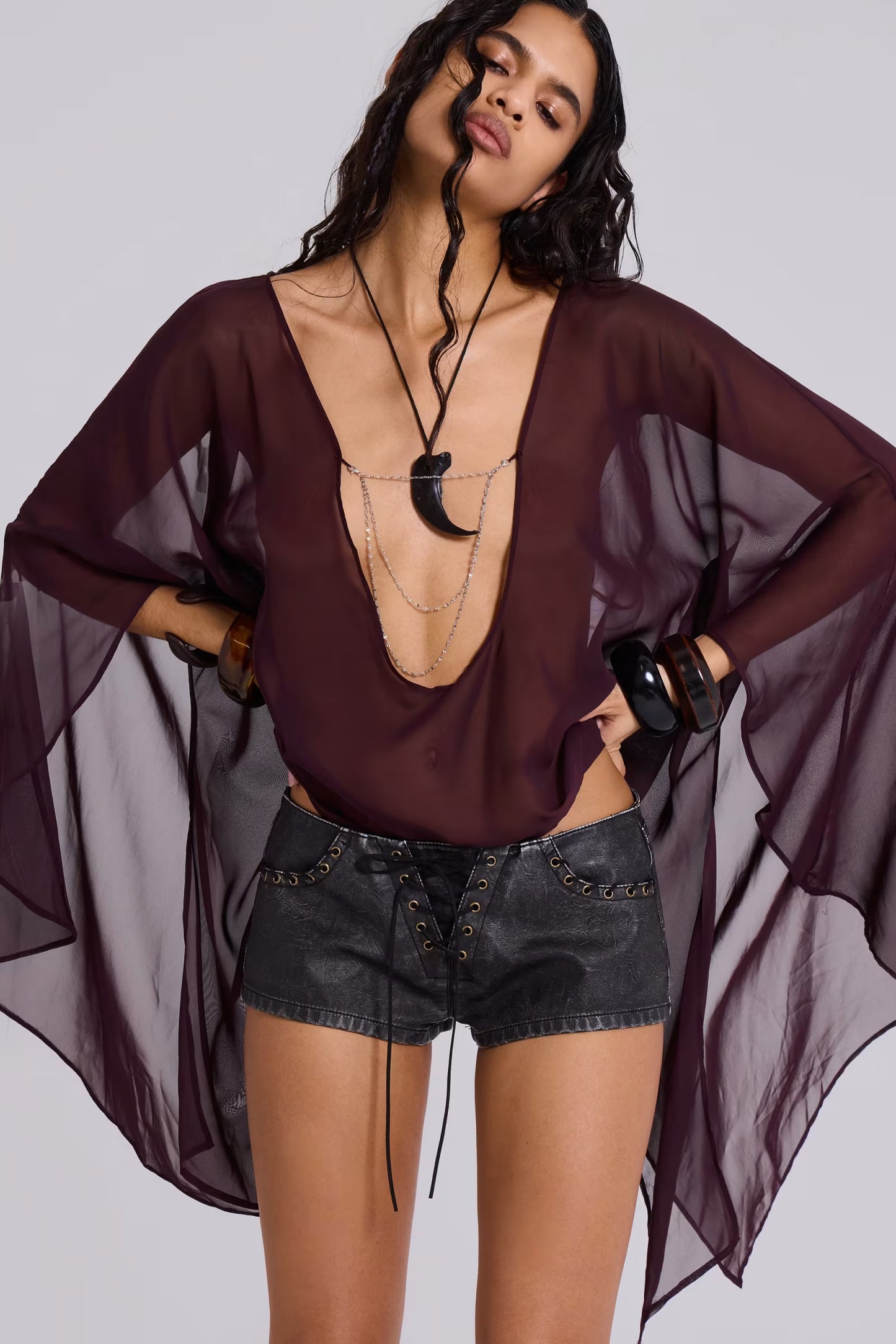 VIVI Whipstitch Micro Mini Shorts