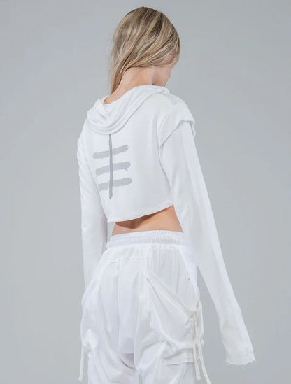 XB RMX Crop Sweater Crop Top In Off-White