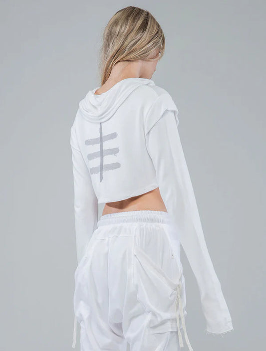 XB RMX Crop Sweater Crop Top In Off-White