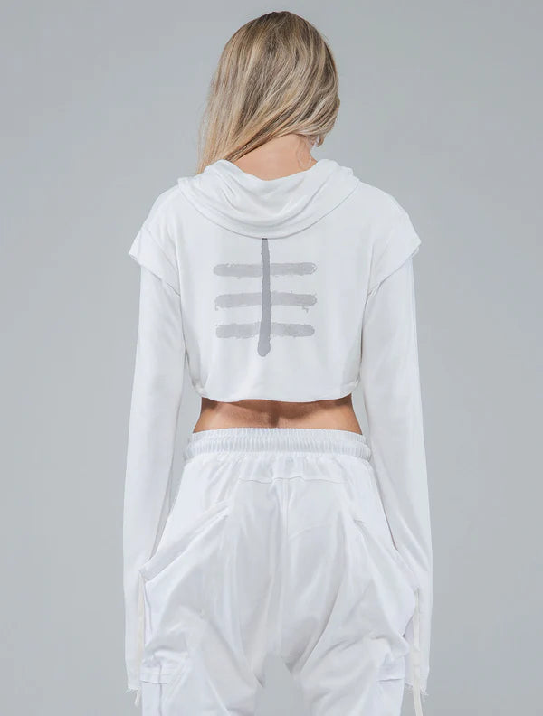 XB RMX Crop Sweater Crop Top In Off-White