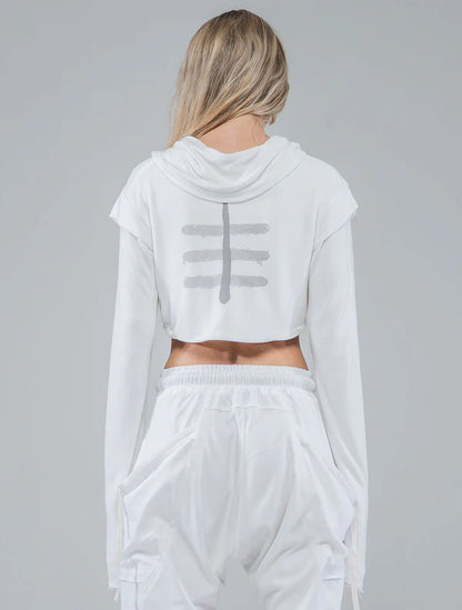 XB RMX Crop Sweater Crop Top In Off-White