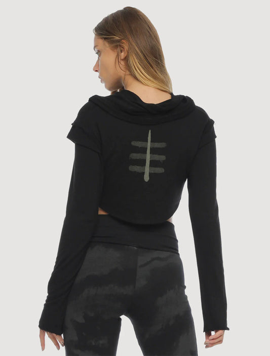 XB RMX Crop Sweater Crop Top In Black