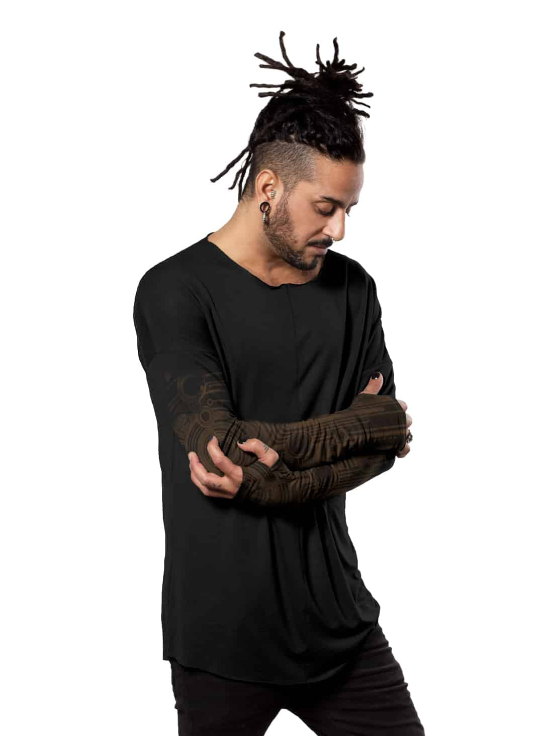 YOSHINORI Unisex Long Sleeve Shirt In Black