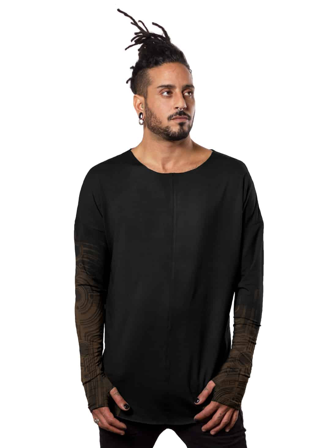 YOSHINORI Unisex Long Sleeve Shirt In Black