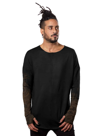 YOSHINORI Unisex Long Sleeve Shirt In Black
