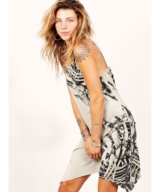 ZORVAN Mini Dress In Sand Stone