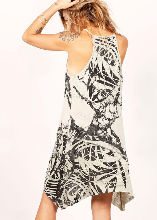 ZORVAN Mini Dress In Sand Stone