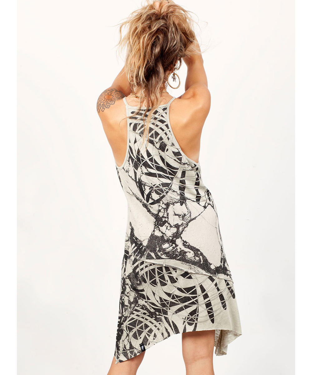 ZORVAN Mini Dress In Sand Stone