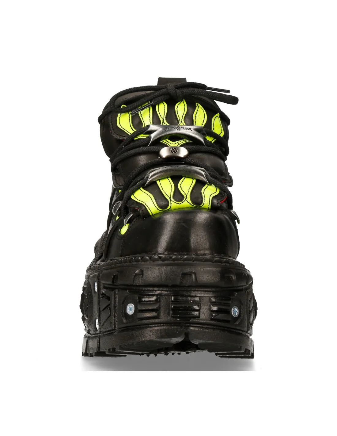 BLACK & YELLOW BUTIN LEATHER SNEAKERS
