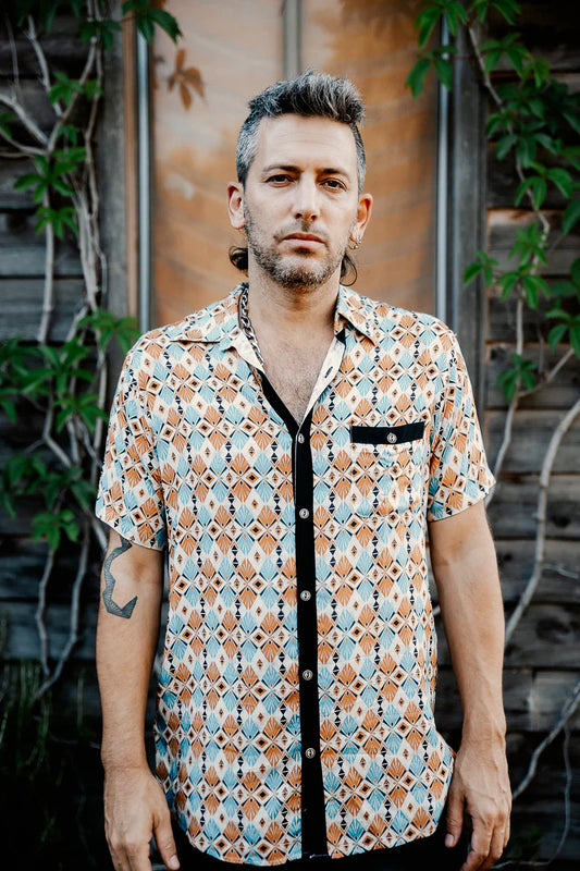 RETRO UNISEX Button Short Sleeve Shirt