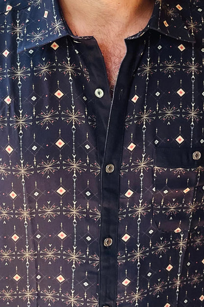 FIREWORKS Button Short Sleeve Shirt