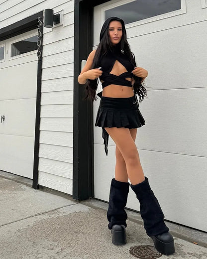 CUDDLE PLATFORM BOOTS - BLACK