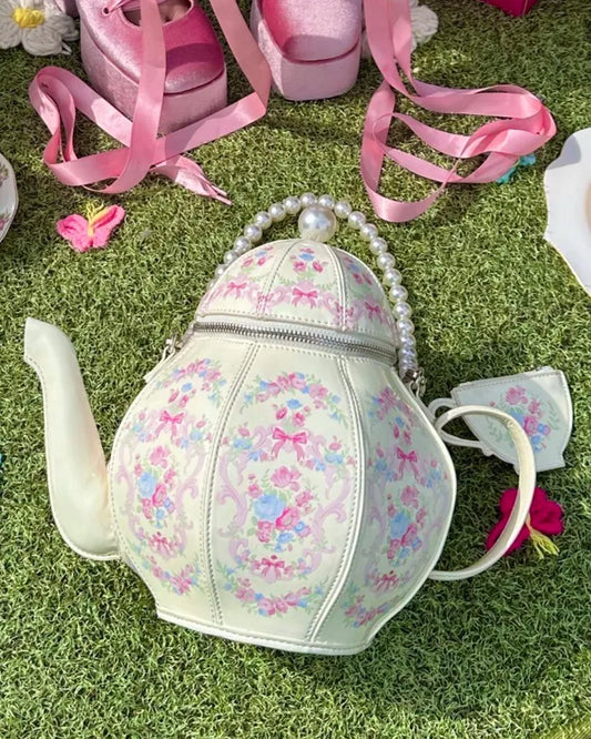 Teapot Bag – Floral White