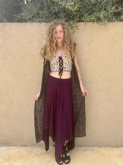 MAGIC Black Lace Wrap Hood Duster