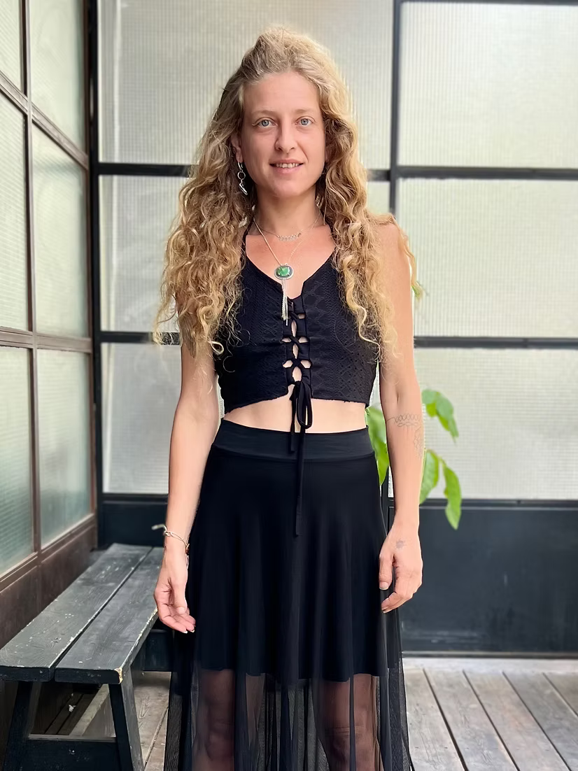 COSMOS Reversible Lace Top – Black