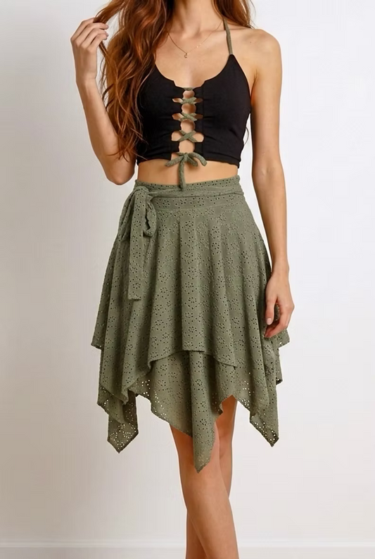 DARK FAIRY Skirt – Olive Green