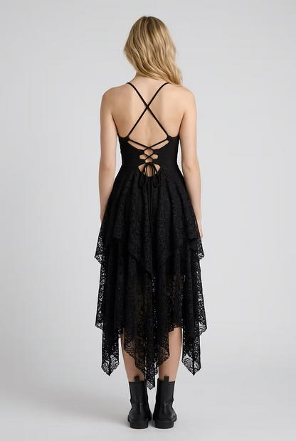 MYSTIC Rose Dress – Black Rose Lace