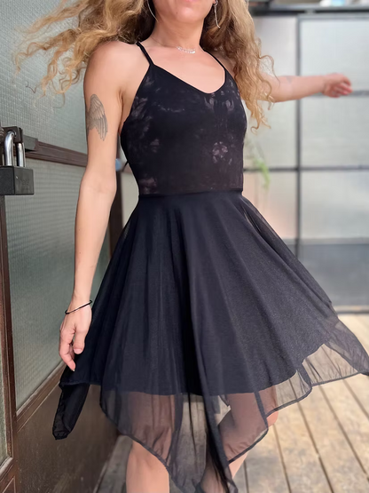 Fairy Black Tie-Dye Chiffon Dress