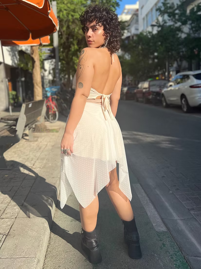 DREAM Skirt – White Dotted Chiffon