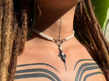 Desert Pearl macramé Choker