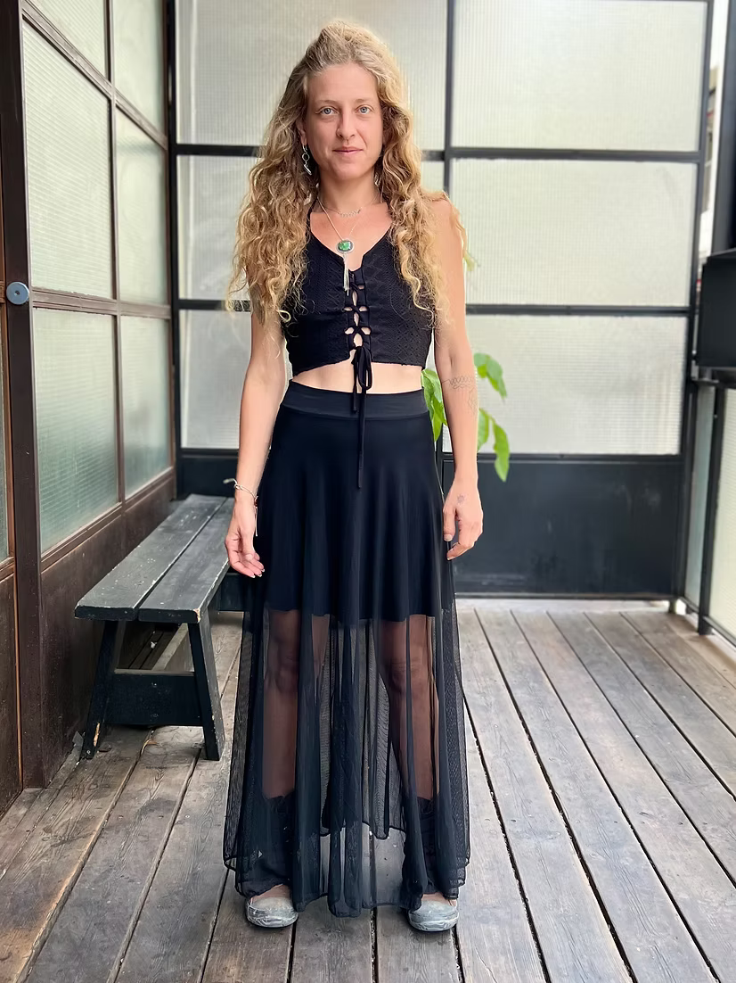 COSMOS Reversible Lace Top – Black