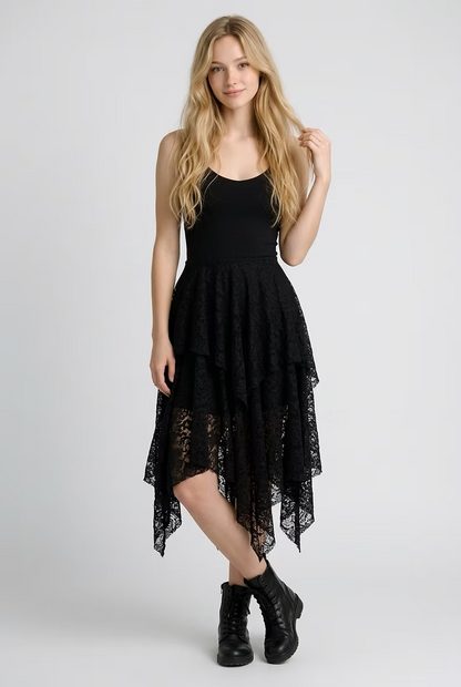 MYSTIC Rose Dress – Black Rose Lace