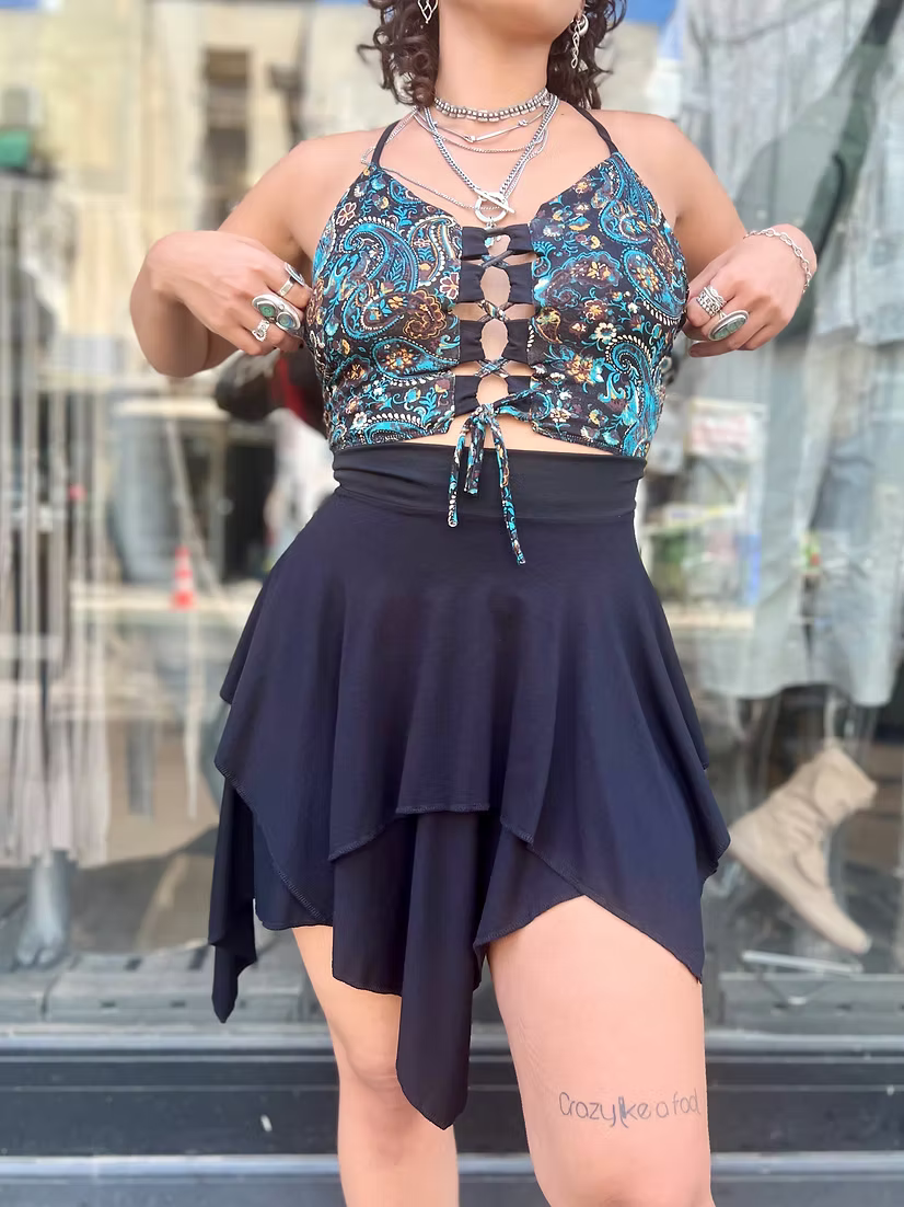 COSMOS Reversible Lace Top – Tribe Blue