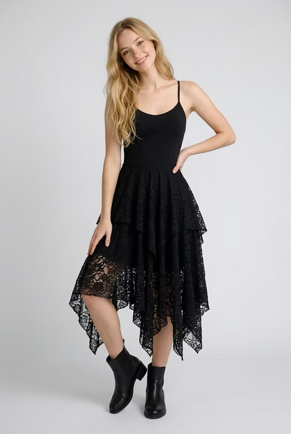 MYSTIC Rose Dress – Black Rose Lace
