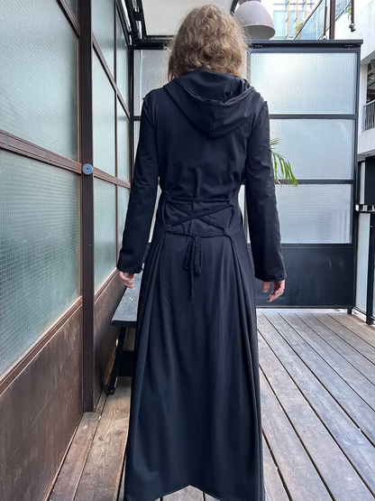 ILLUSION Long Black Cotton Top