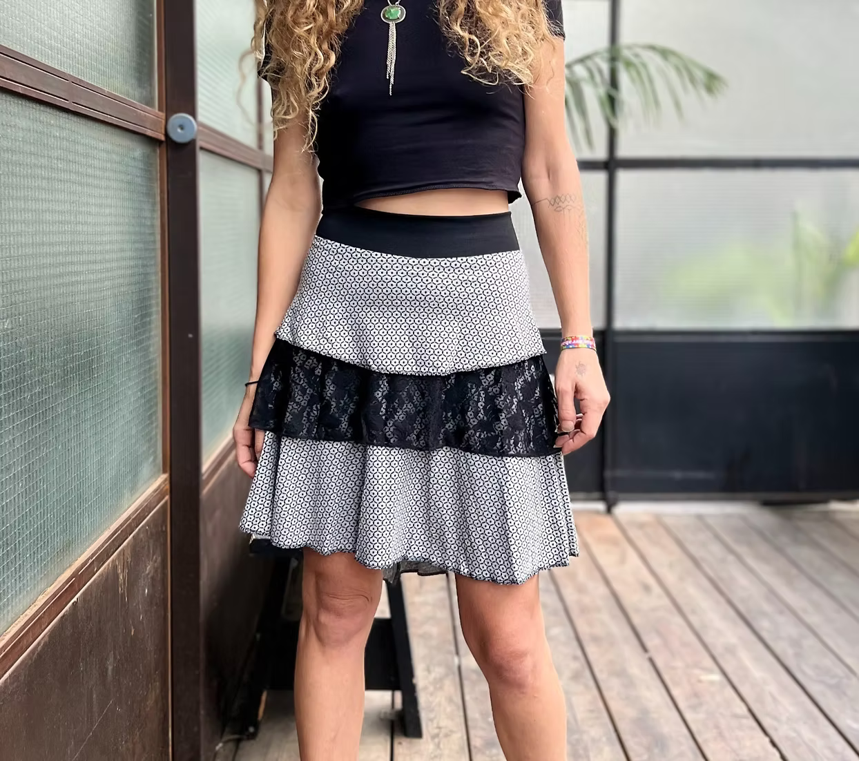 MAGICAL GREY DOTS SKIRT