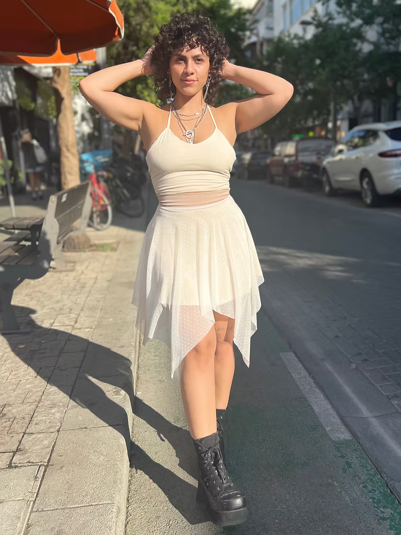 DREAM Skirt – White Dotted Chiffon