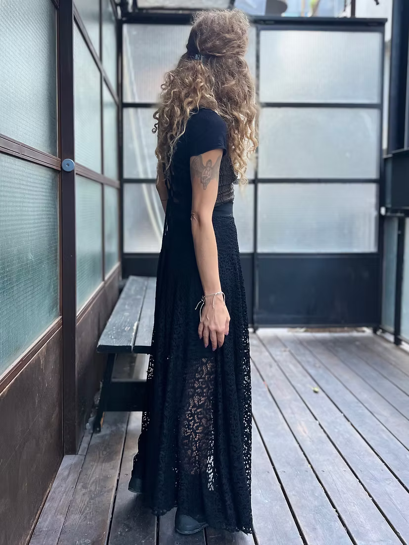 VIKA Skirt Black Cut Lace Elegance