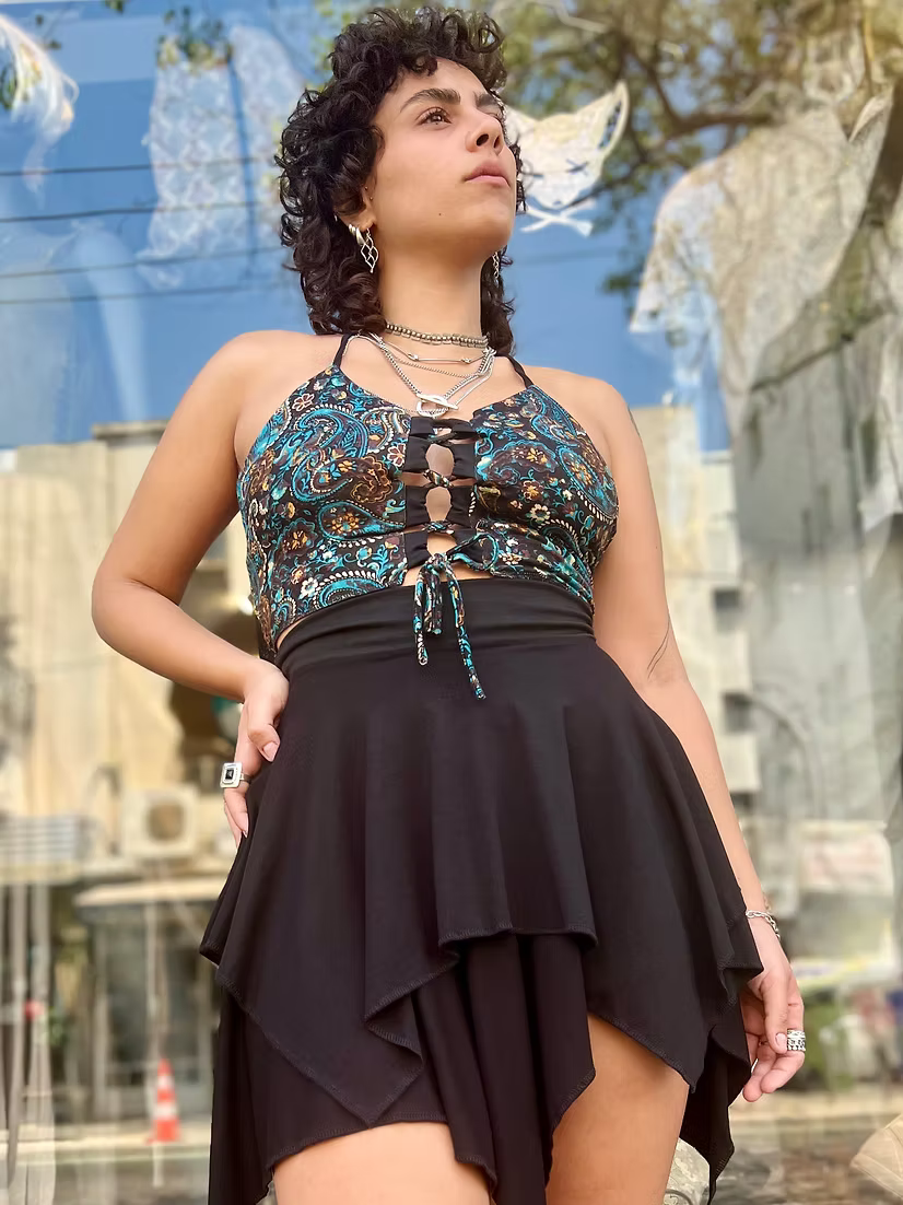 COSMOS Reversible Lace Top – Tribe Blue