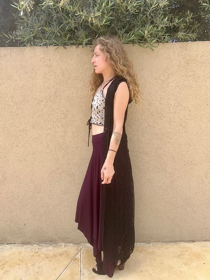 MAGIC Black Lace Wrap Hood Duster